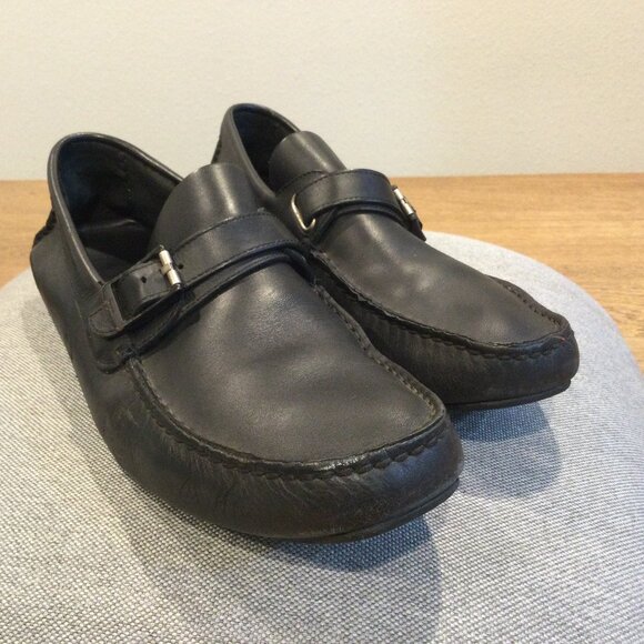 Salvatore Ferragamo Men\'s Black Loafers Sz 7.5
